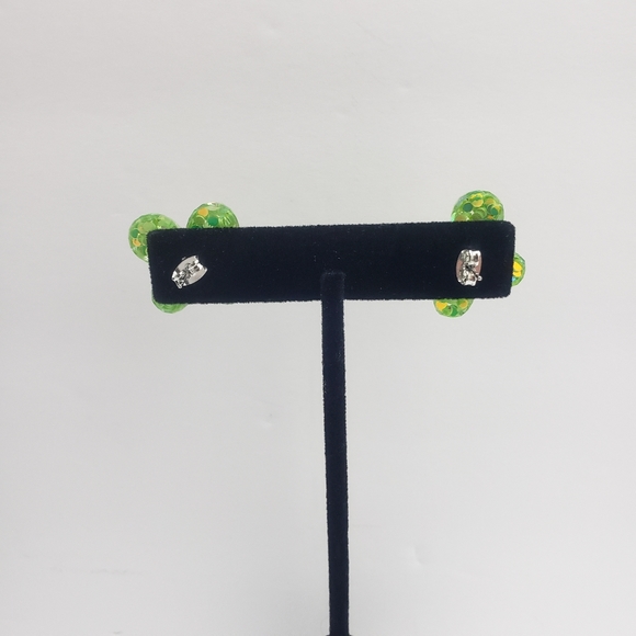 🔵 3/$10 Iridescent Green Butterfly Earrings - Picture 2 of 5